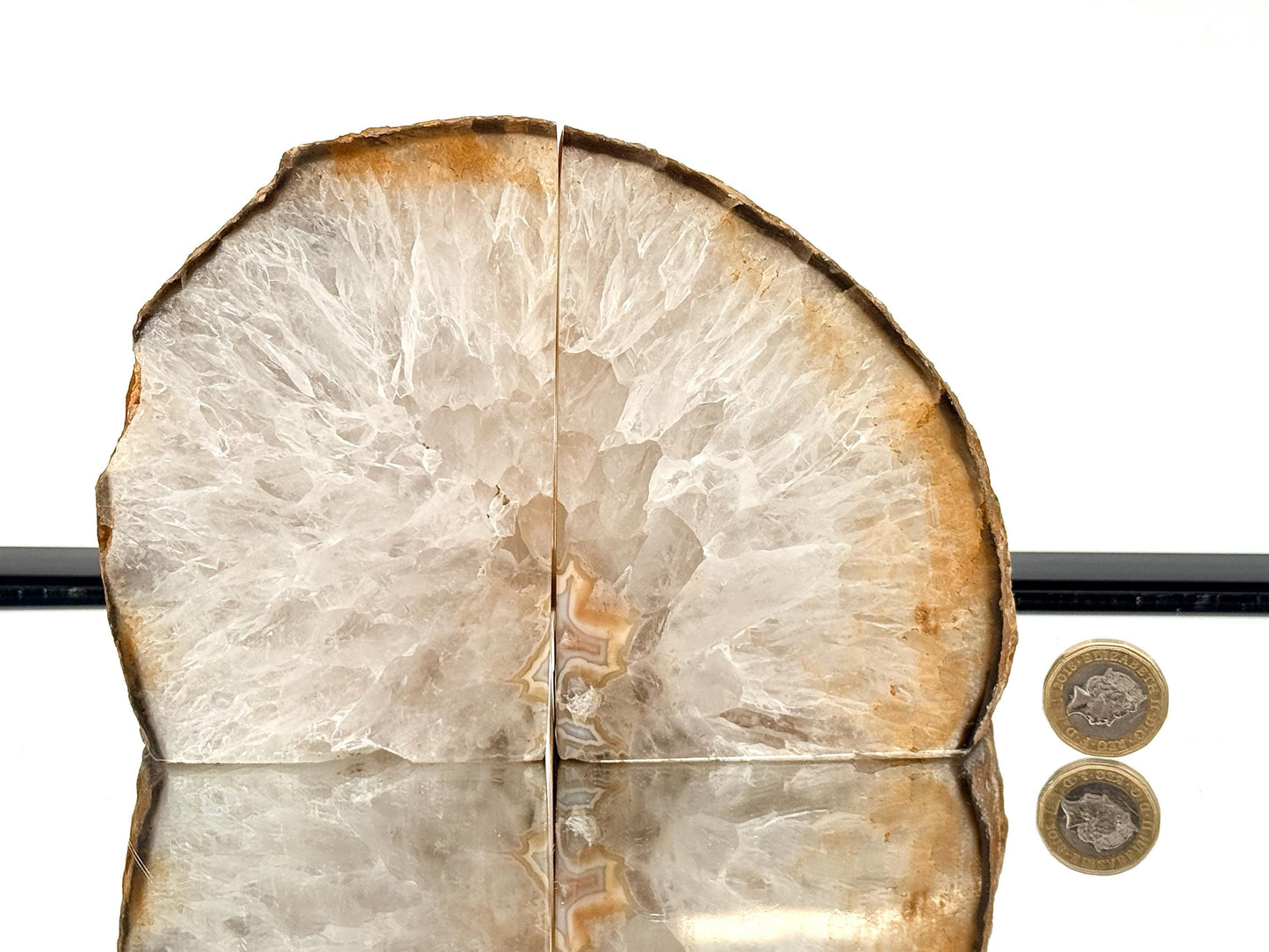 Large Crystal Bookends Home Decor Office Gift Natural Agate Quartz (#38)