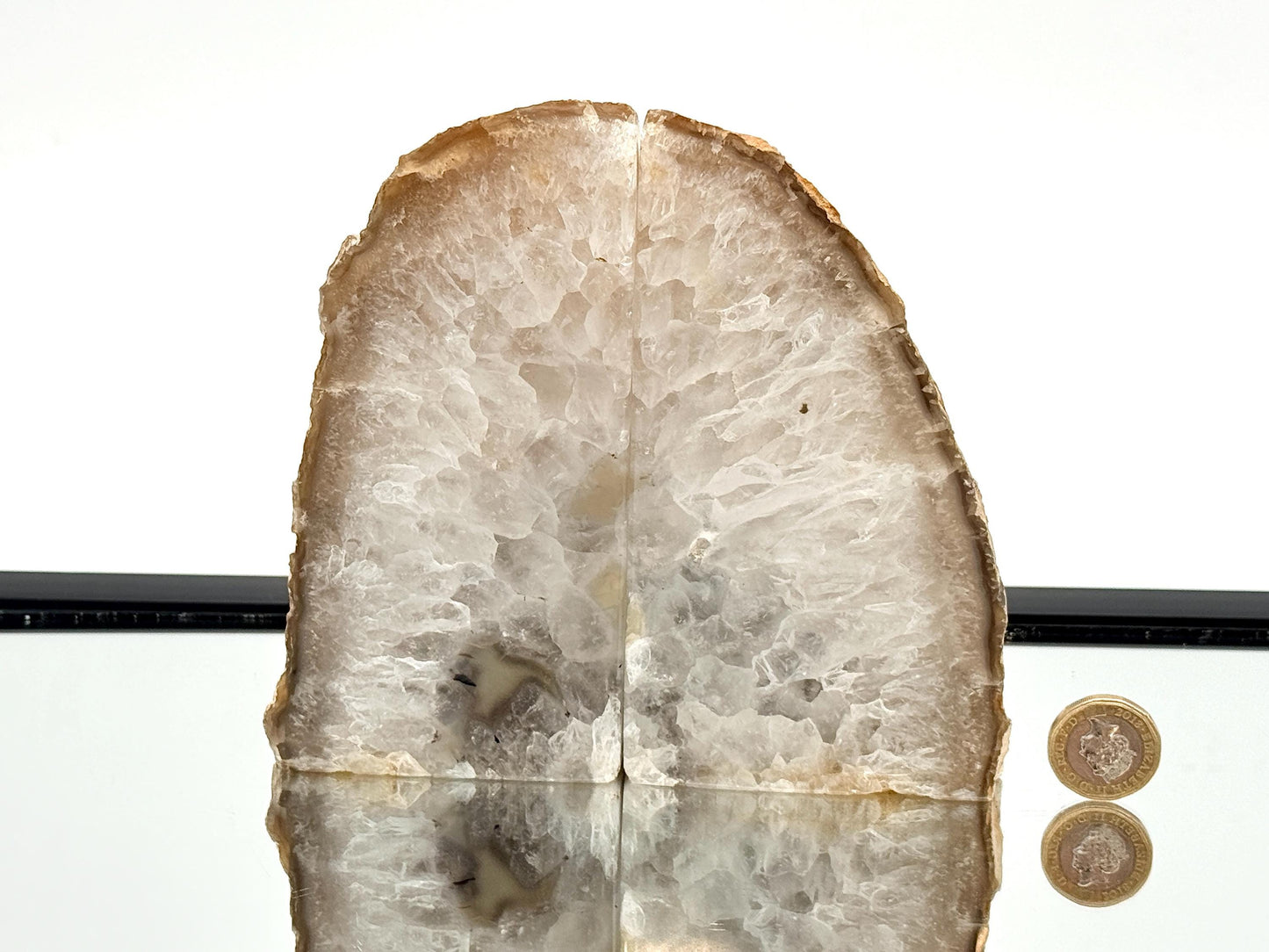 Large Crystal Bookends Home Decor Office Gift Natural Agate Quartz (#37)