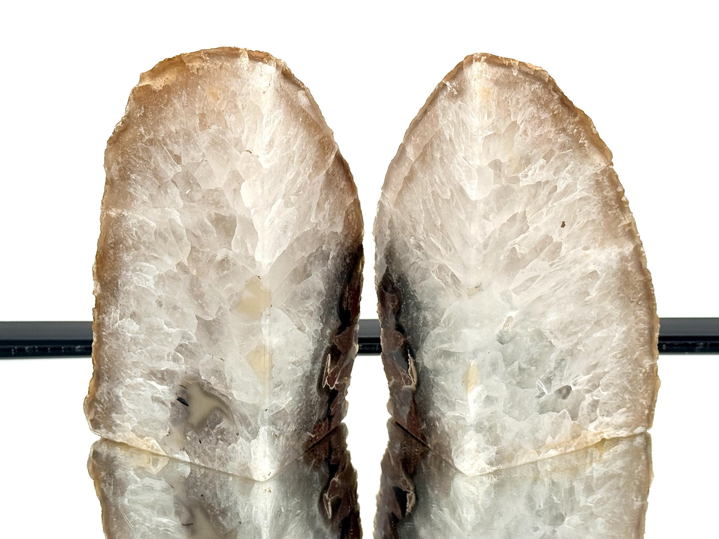 Large Crystal Bookends Home Decor Office Gift Natural Agate Quartz (#37)