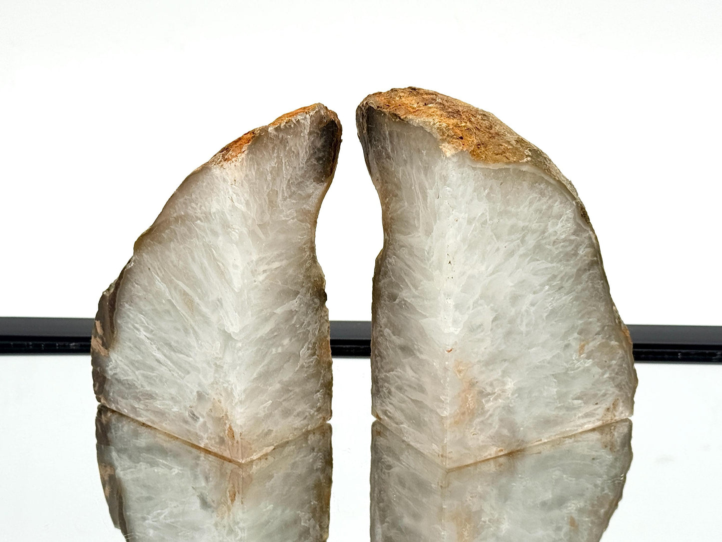 Large Crystal Bookends Home Decor Office Gift Natural Agate Quartz (#36)