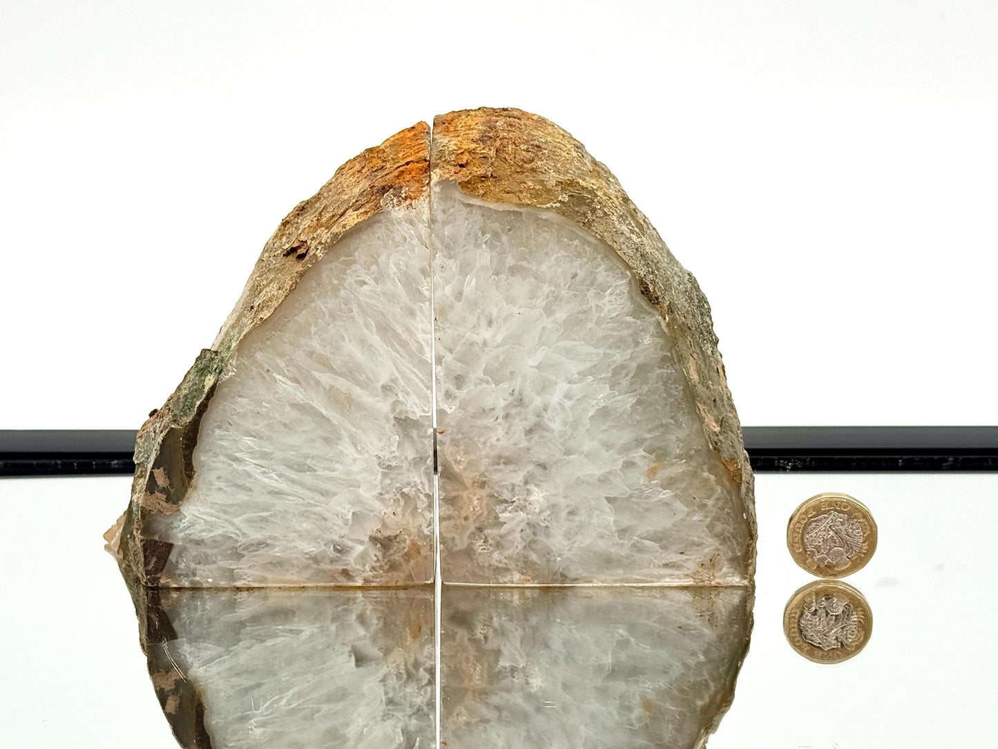 Large Crystal Bookends Home Decor Office Gift Natural Agate Quartz (#36)