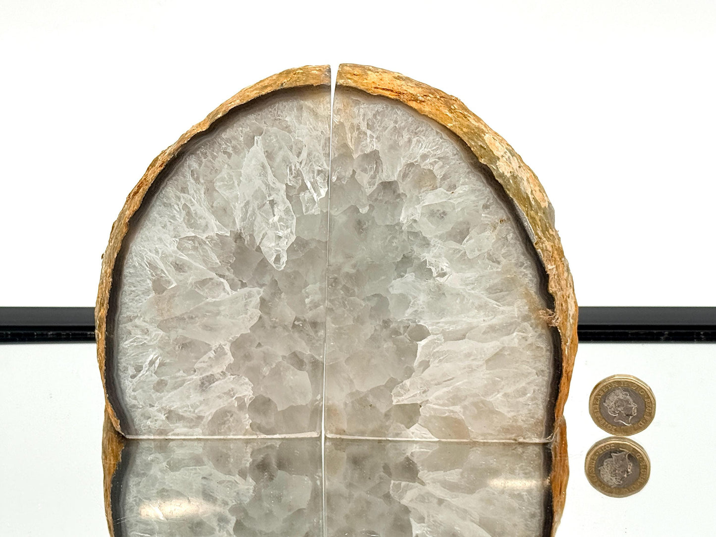 Large Crystal Bookends Home Decor Office Gift Natural Agate Quartz (#30)