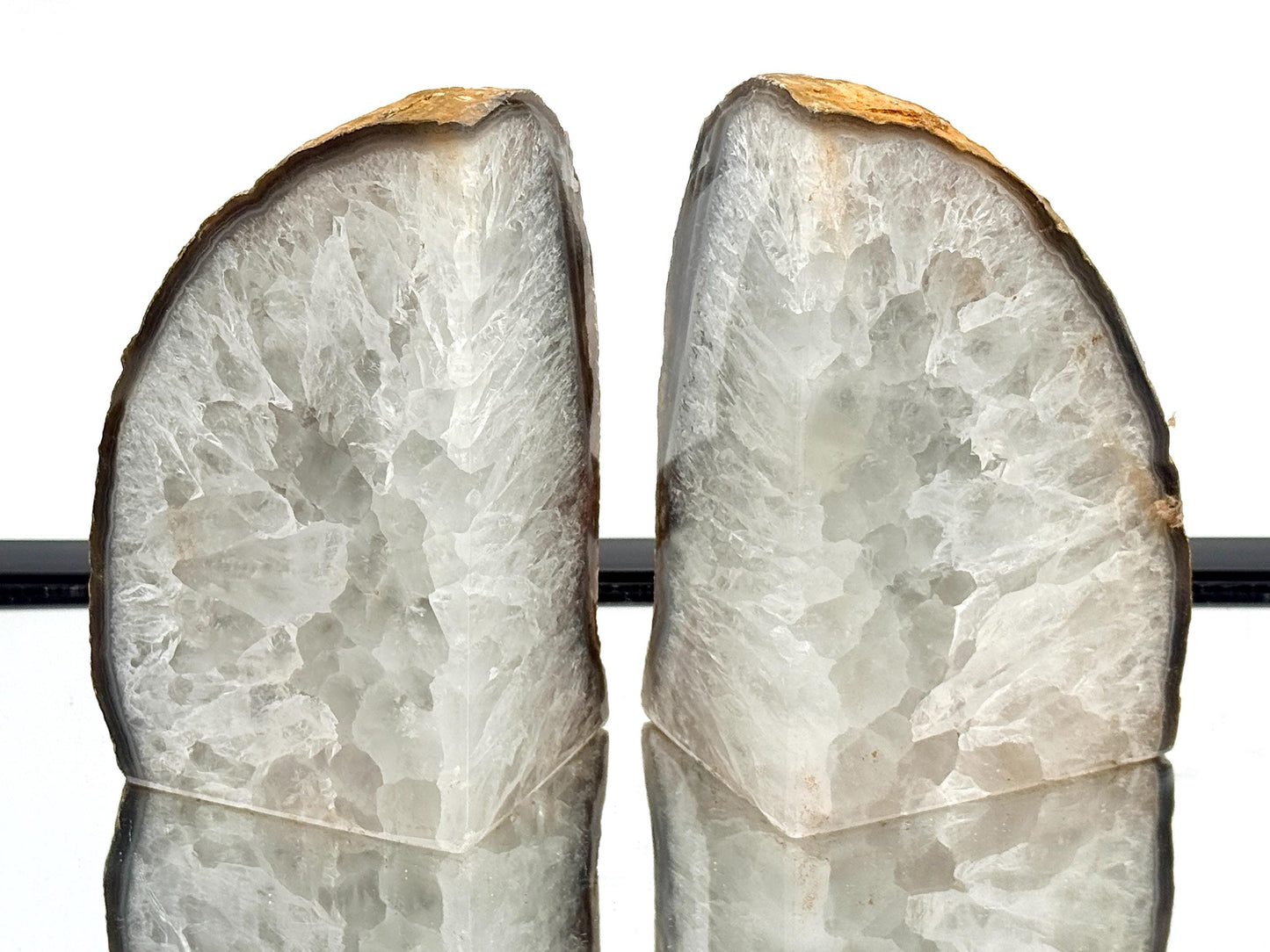 Large Crystal Bookends Home Decor Office Gift Natural Agate Quartz (#30)