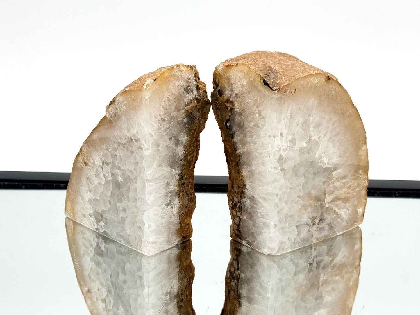 Large Crystal Bookends Home Decor Office Gift Natural Agate Quartz (#35)