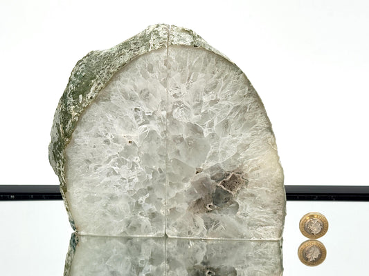 Large Crystal Bookends Home Decor Office Gift Natural Agate Quartz (#27)