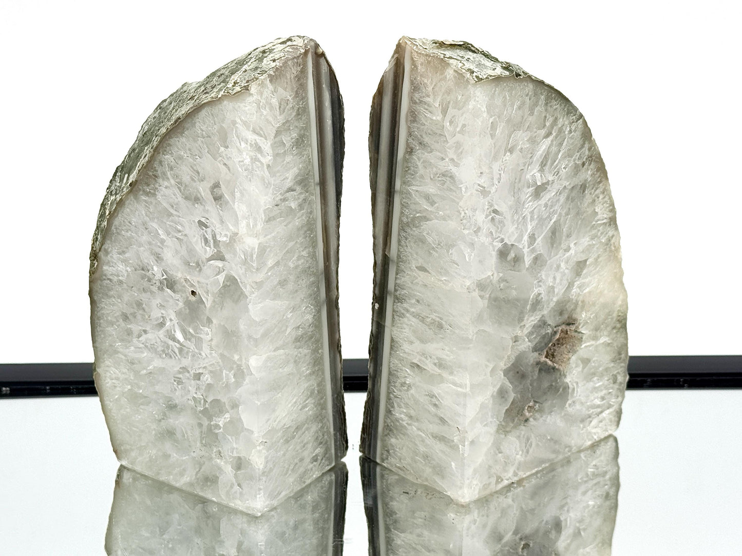 Large Crystal Bookends Home Decor Office Gift Natural Agate Quartz (#27)