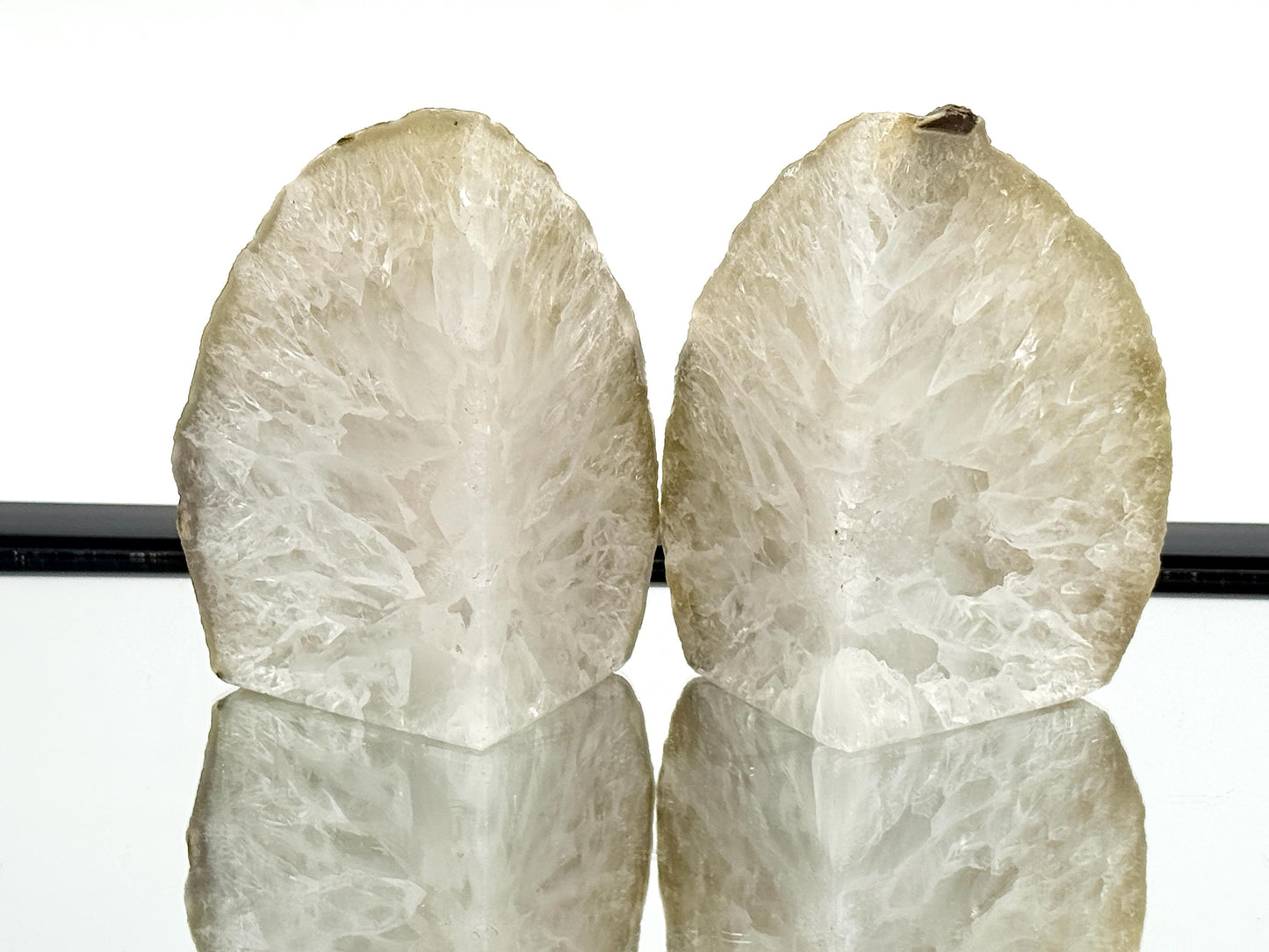 Large Crystal Bookends Home Decor Office Gift Natural Agate Quartz (#46)