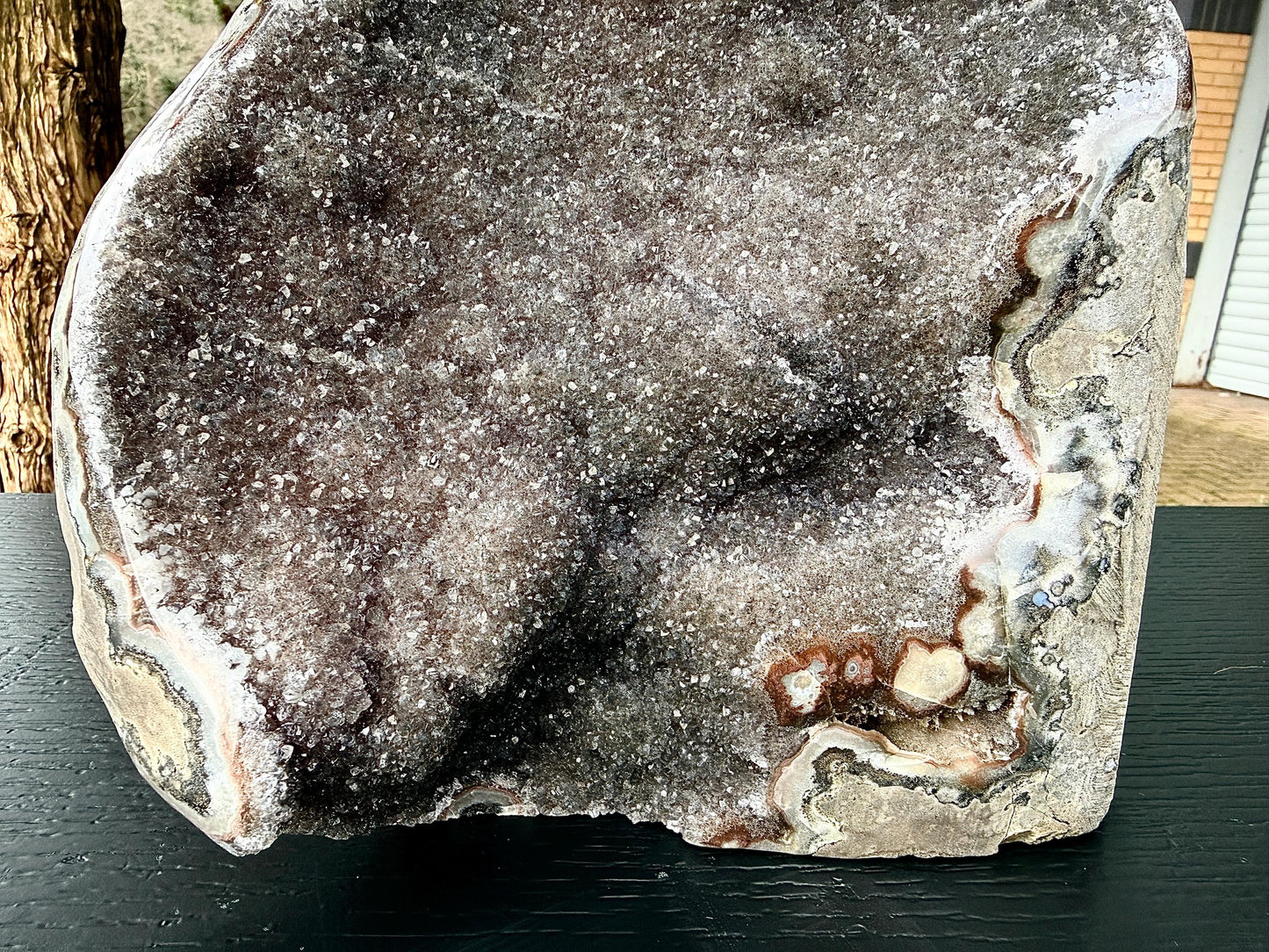 Extra Large Natural Black Amethyst Crystal Geode (#2)