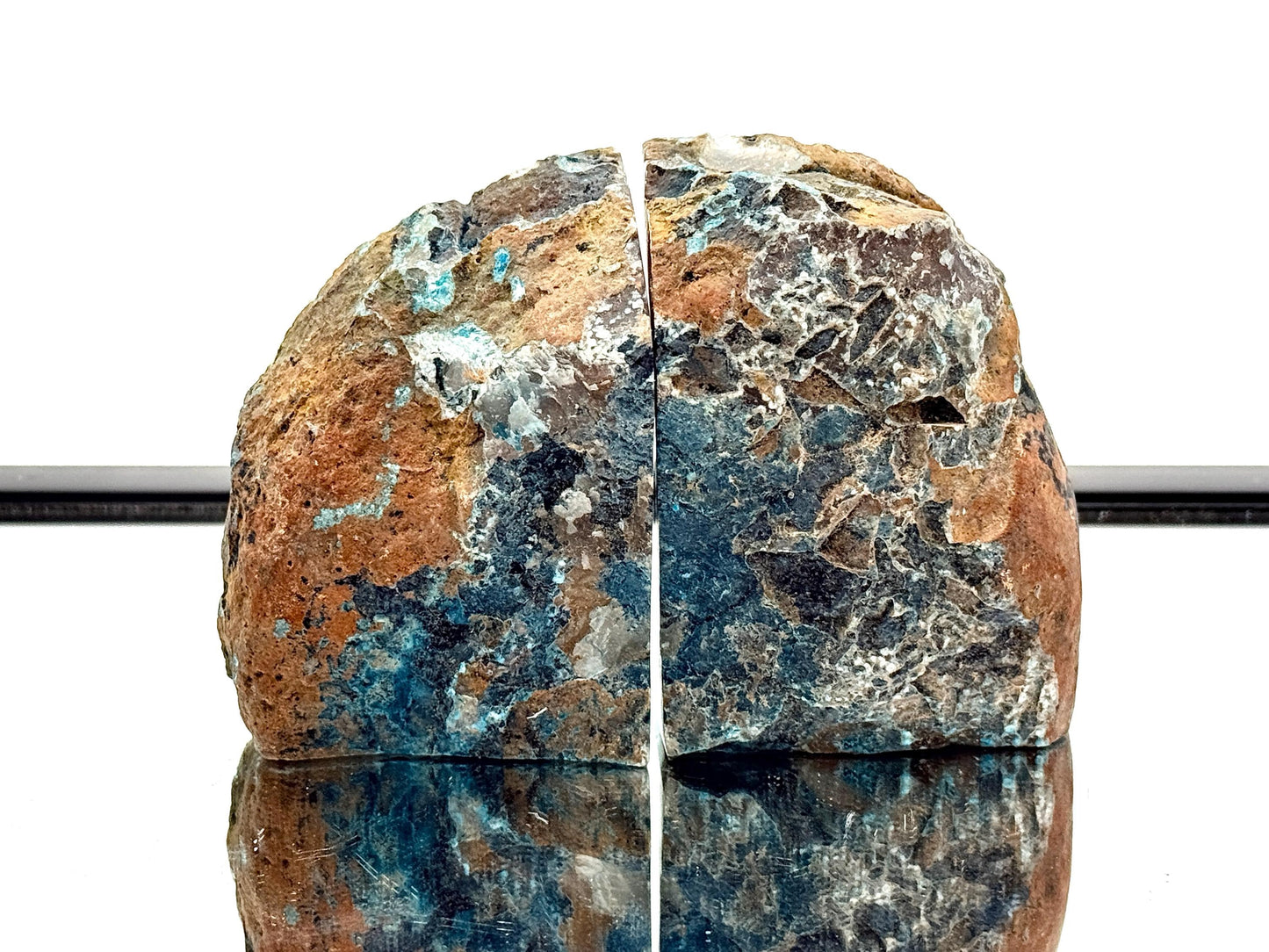 Blue Agate Quartz Crystal Bookends Home Decor Office Gift (#20)