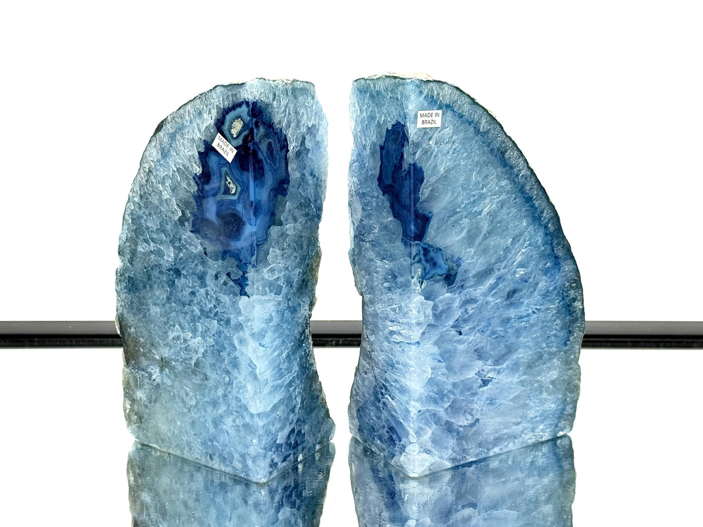 Large Crystal Bookends Home Decor Office Gift Blue Agate Quartz (#12)