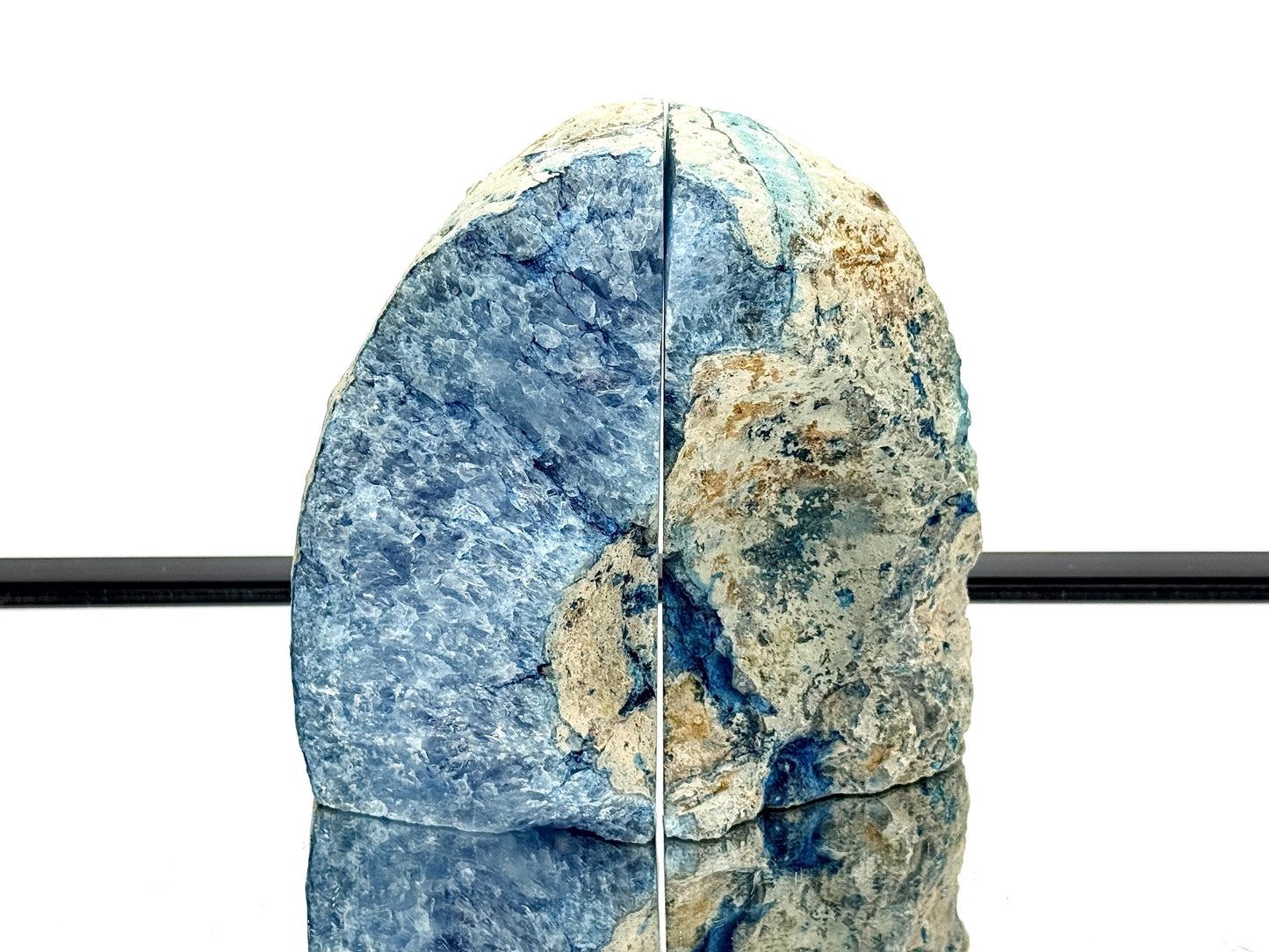 Large Crystal Bookends Home Decor Office Gift Blue Agate Quartz (#12)