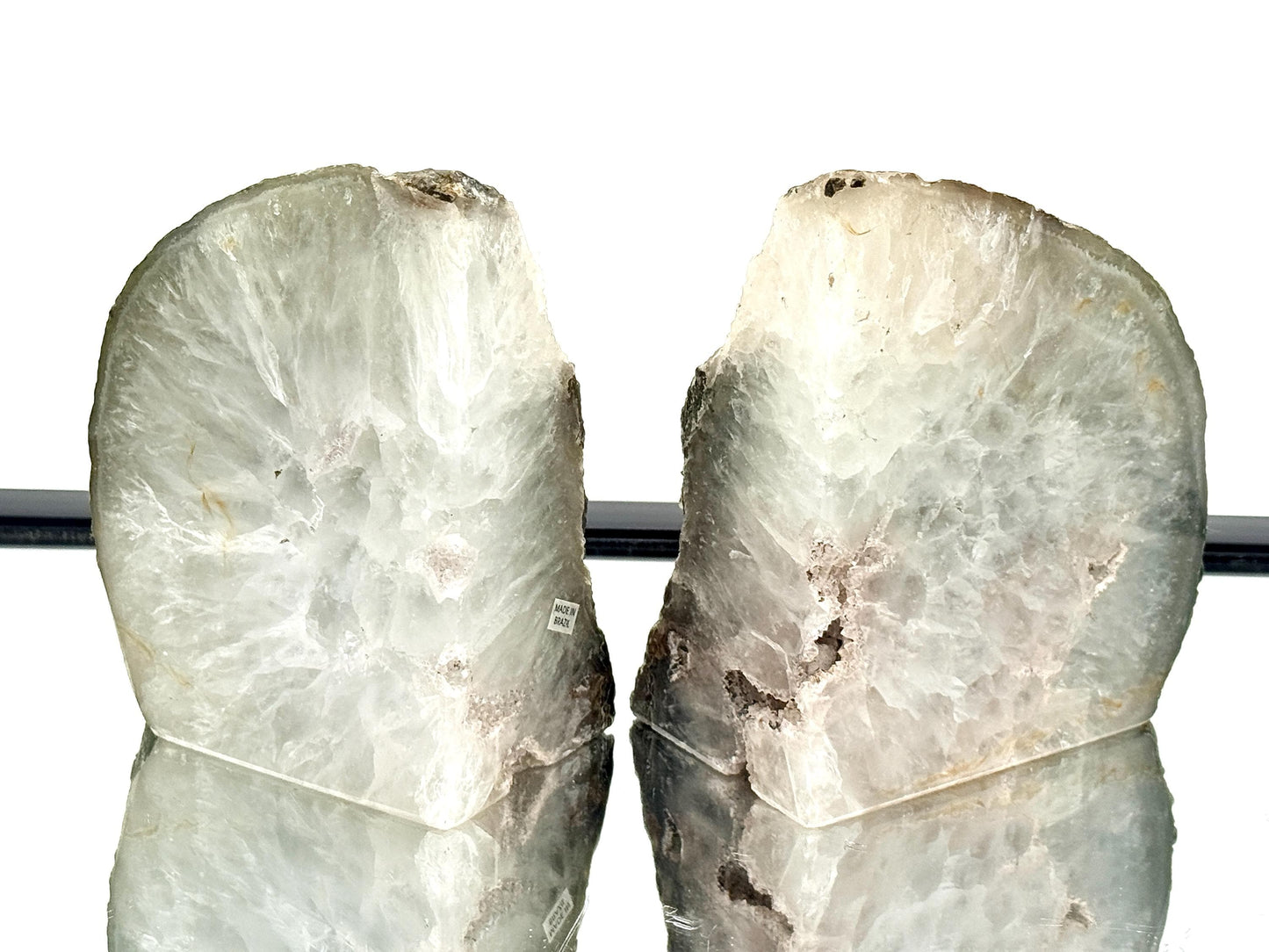 Large Crystal Bookends Home Decor Office Gift Natural Agate Quartz (#56)