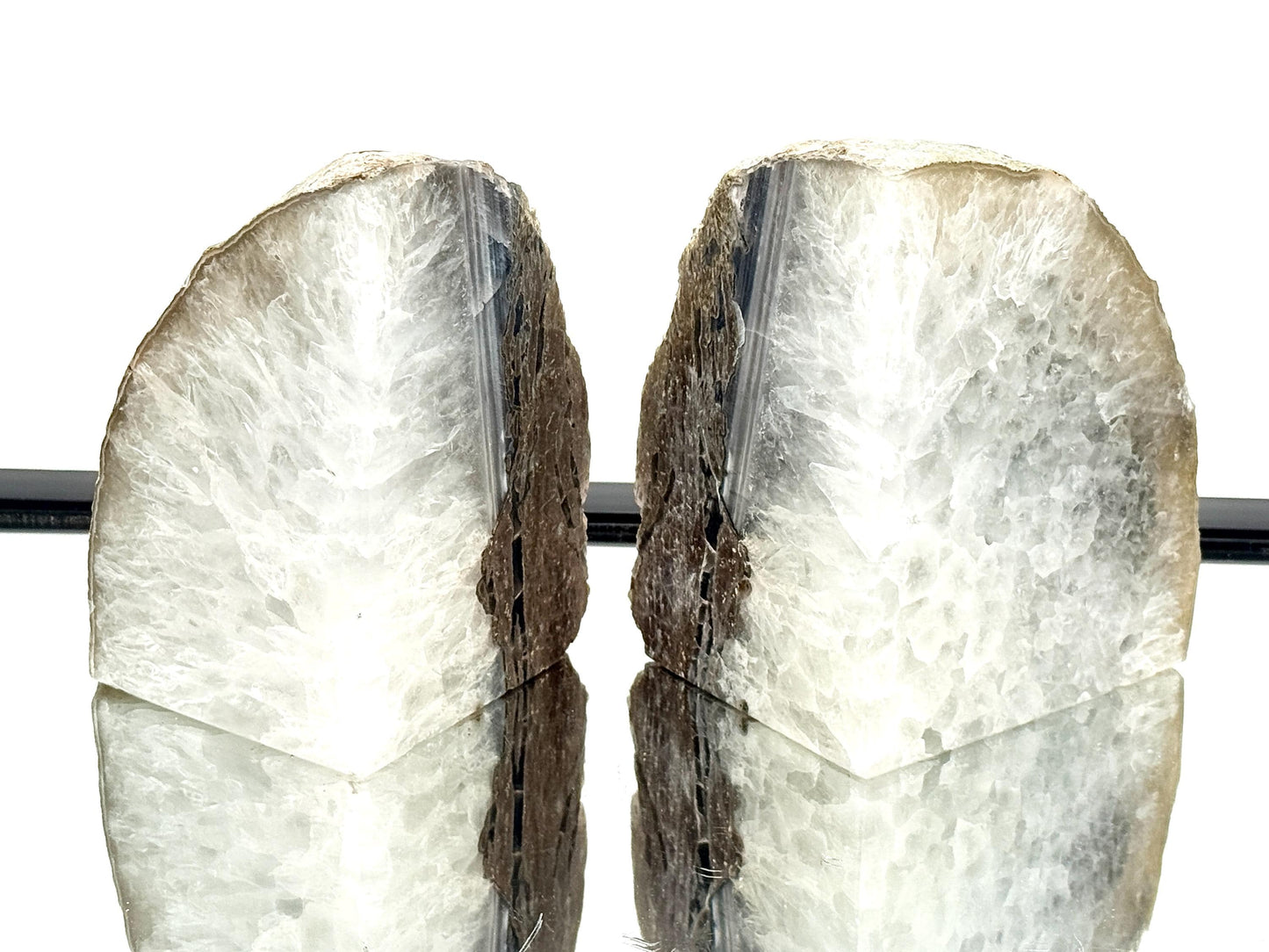 Large Crystal Bookends Home Decor Office Gift Natural Agate Quartz (#57)