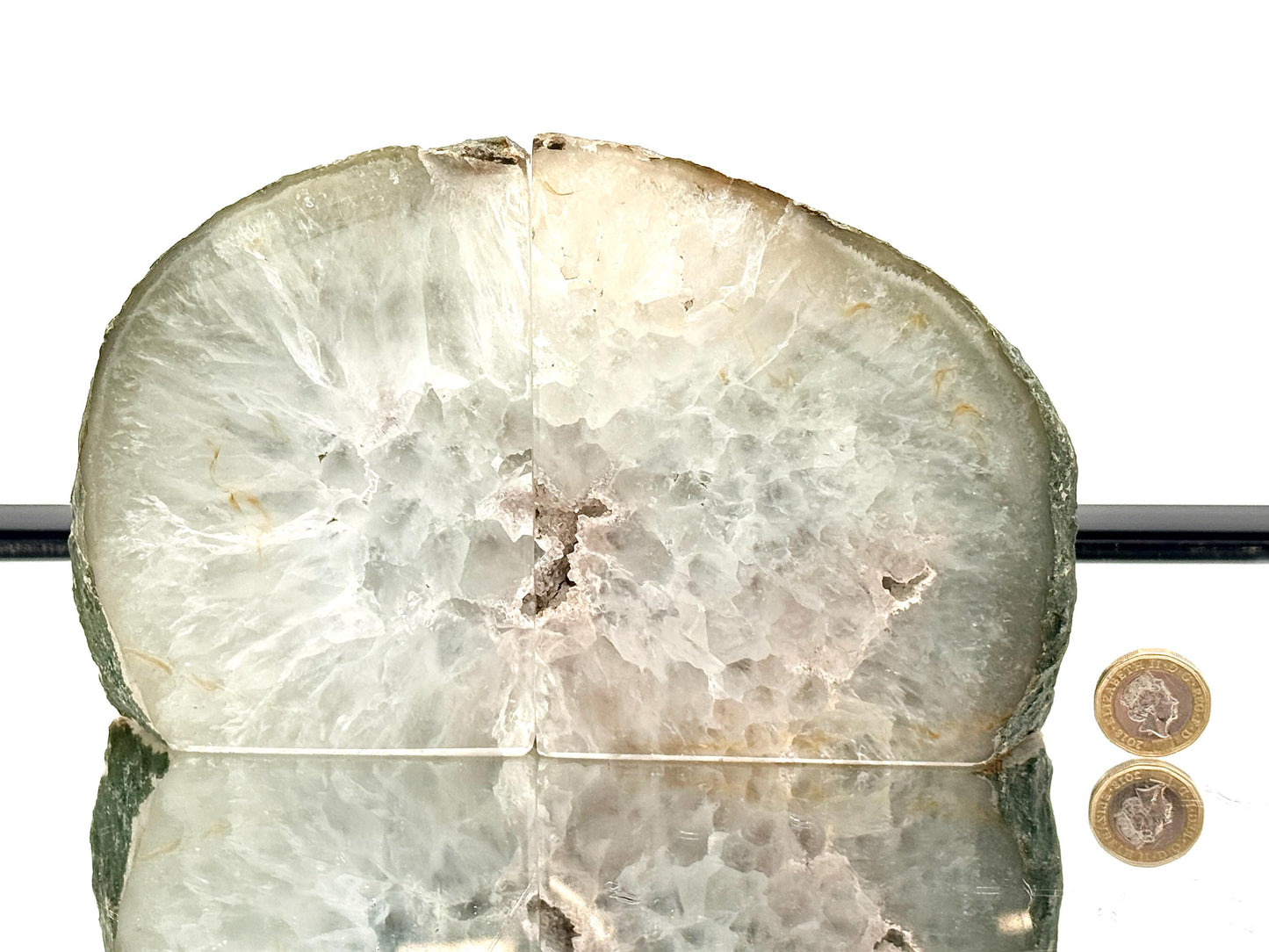 Large Crystal Bookends Home Decor Office Gift Natural Agate Quartz (#56)
