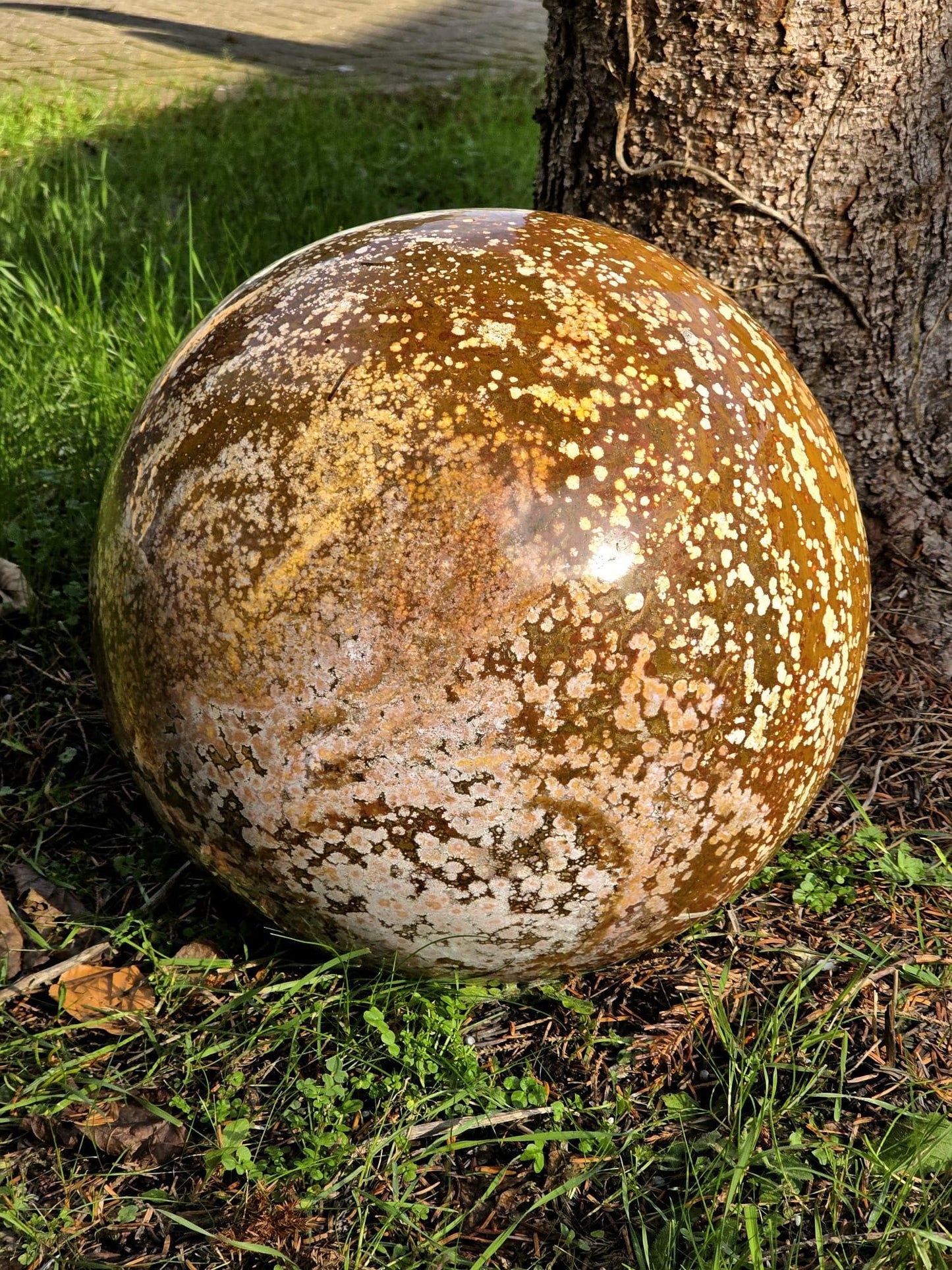 XXL Orbital Ocean Jasper Crystal Sphere 47KG