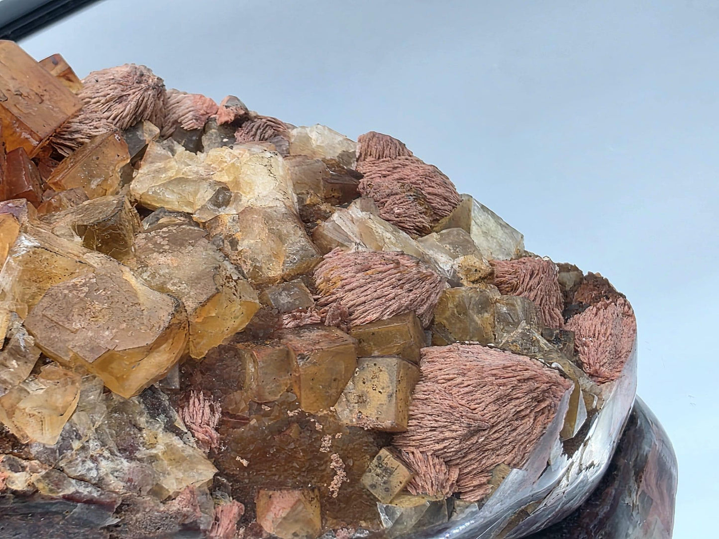 Large Yellow Fluorite on Polished Quartz Matrix | Collectors Crystal (DP)