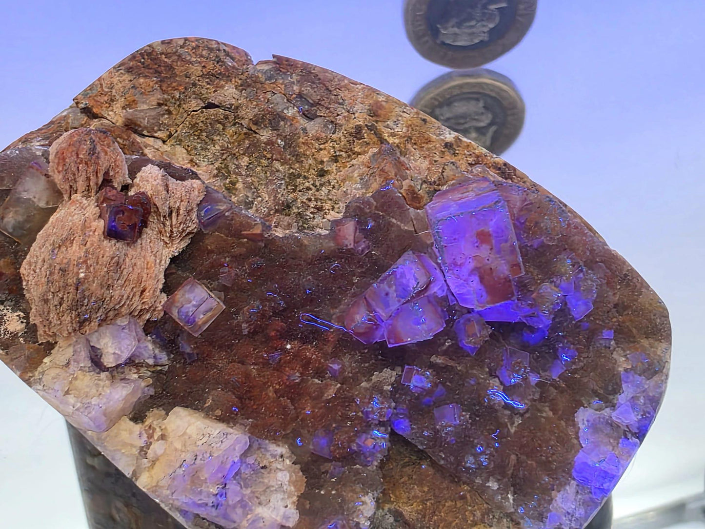 Yellow Fluorite on Polished Quartz Matrix | Collectors Crystal (#5)