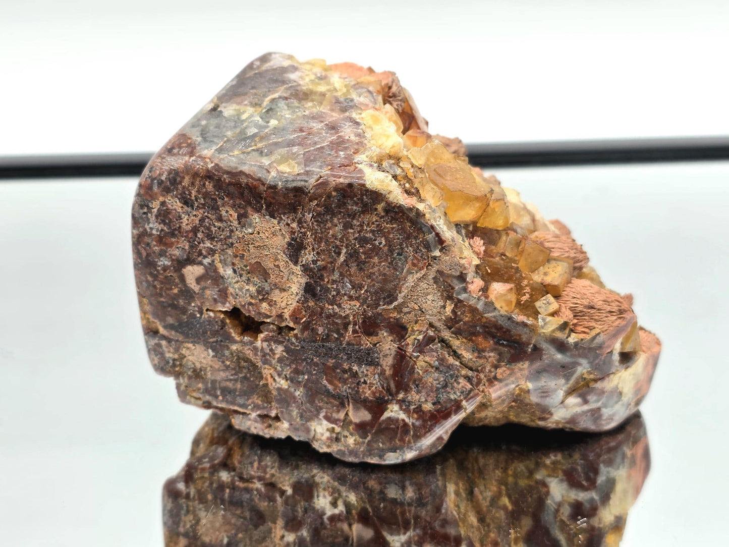 Large Yellow Fluorite on Polished Quartz Matrix | Collectors Crystal (DP)