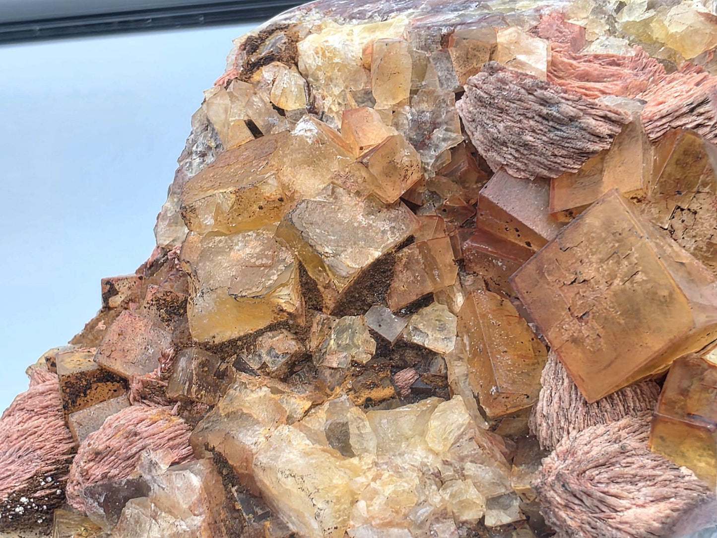 Large Yellow Fluorite on Polished Quartz Matrix | Collectors Crystal (DP)