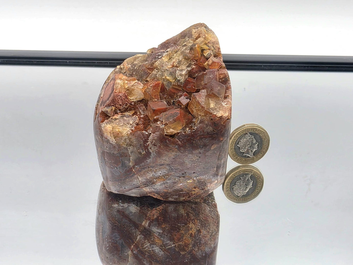Yellow Fluorite on Polished Quartz Matrix | Collectors Crystal (#4)