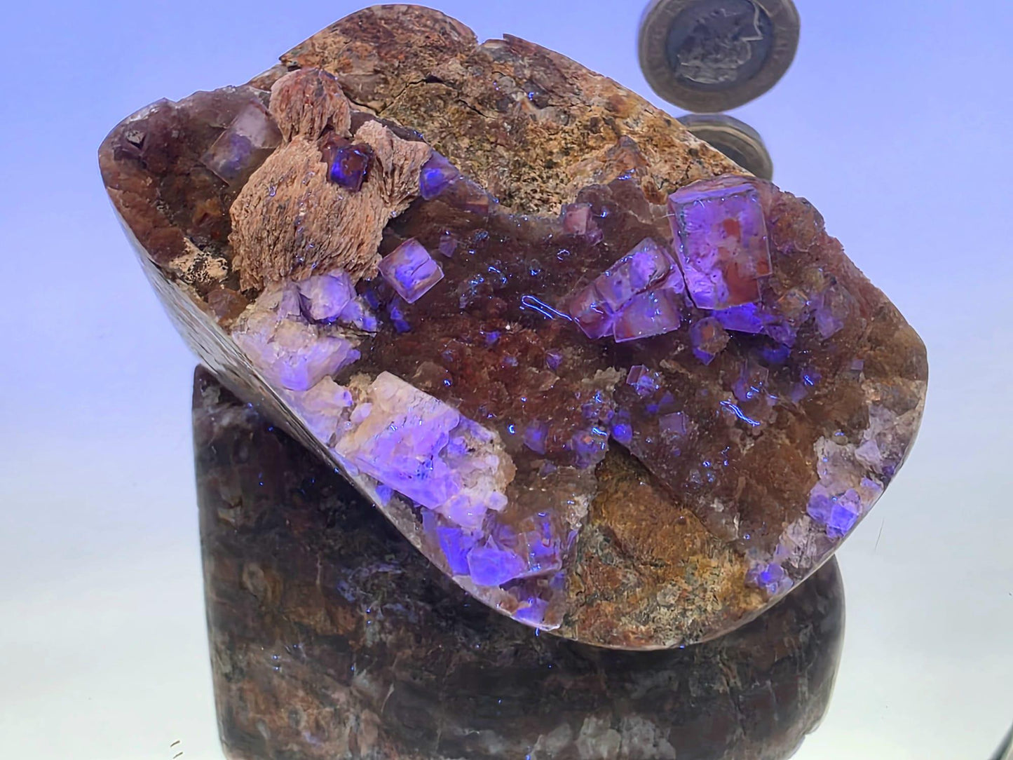 Yellow Fluorite on Polished Quartz Matrix | Collectors Crystal (#5)
