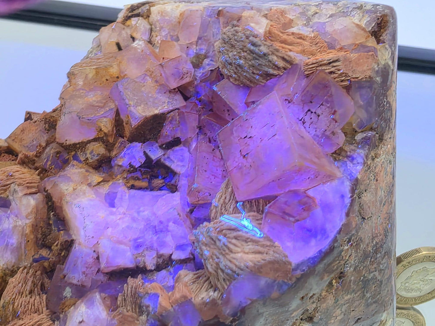 Large Yellow Fluorite on Polished Quartz Matrix | Collectors Crystal (DP)