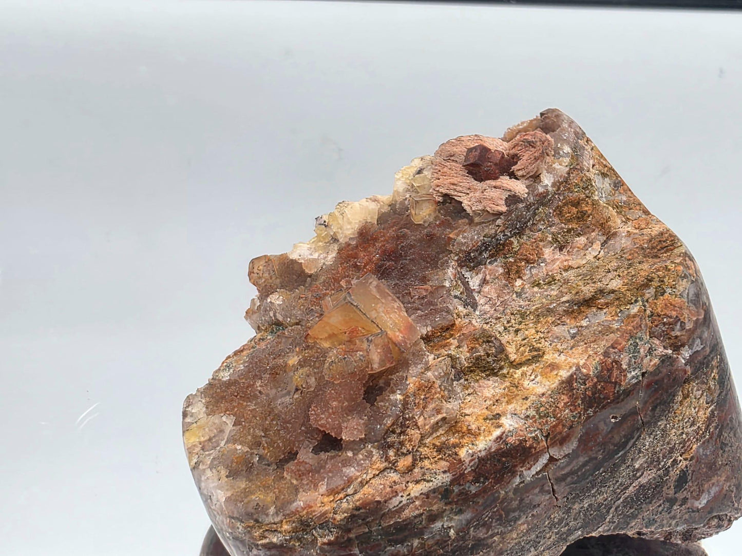 Yellow Fluorite on Polished Quartz Matrix | Collectors Crystal (#5)