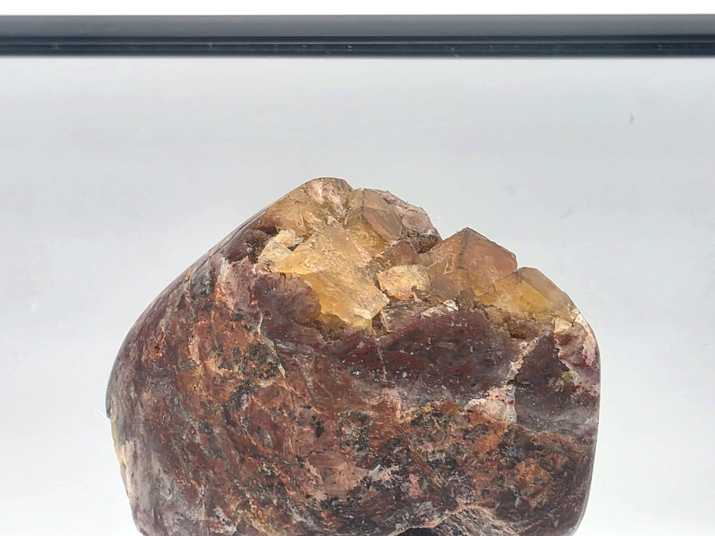 Yellow Fluorite on Polished Quartz Matrix | Collectors Crystal (#3)