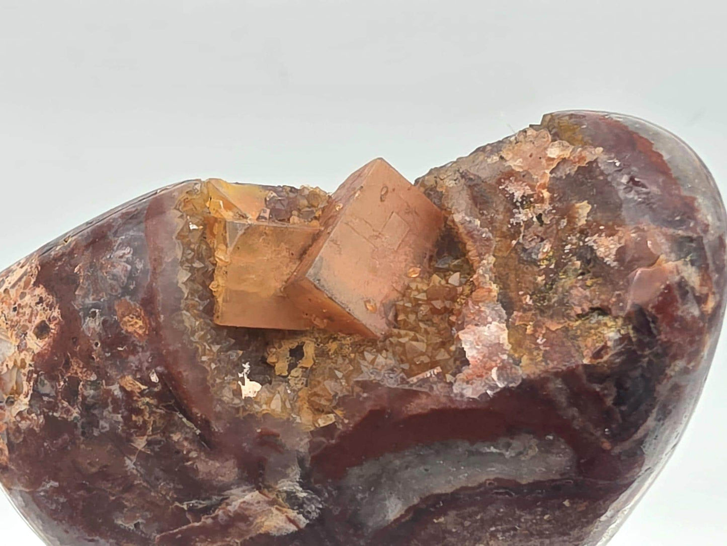 Yellow Fluorite on Polished Quartz Matrix | Collectors Crystal (#2)