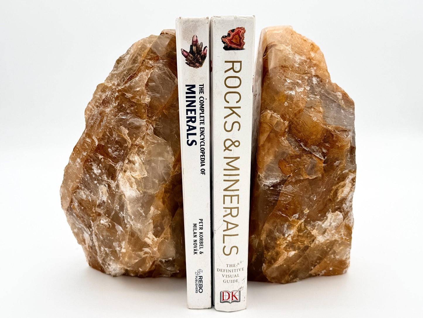 Extra Large Golden Healer Quartz Crystal Half-Polished Bookends (#DP)