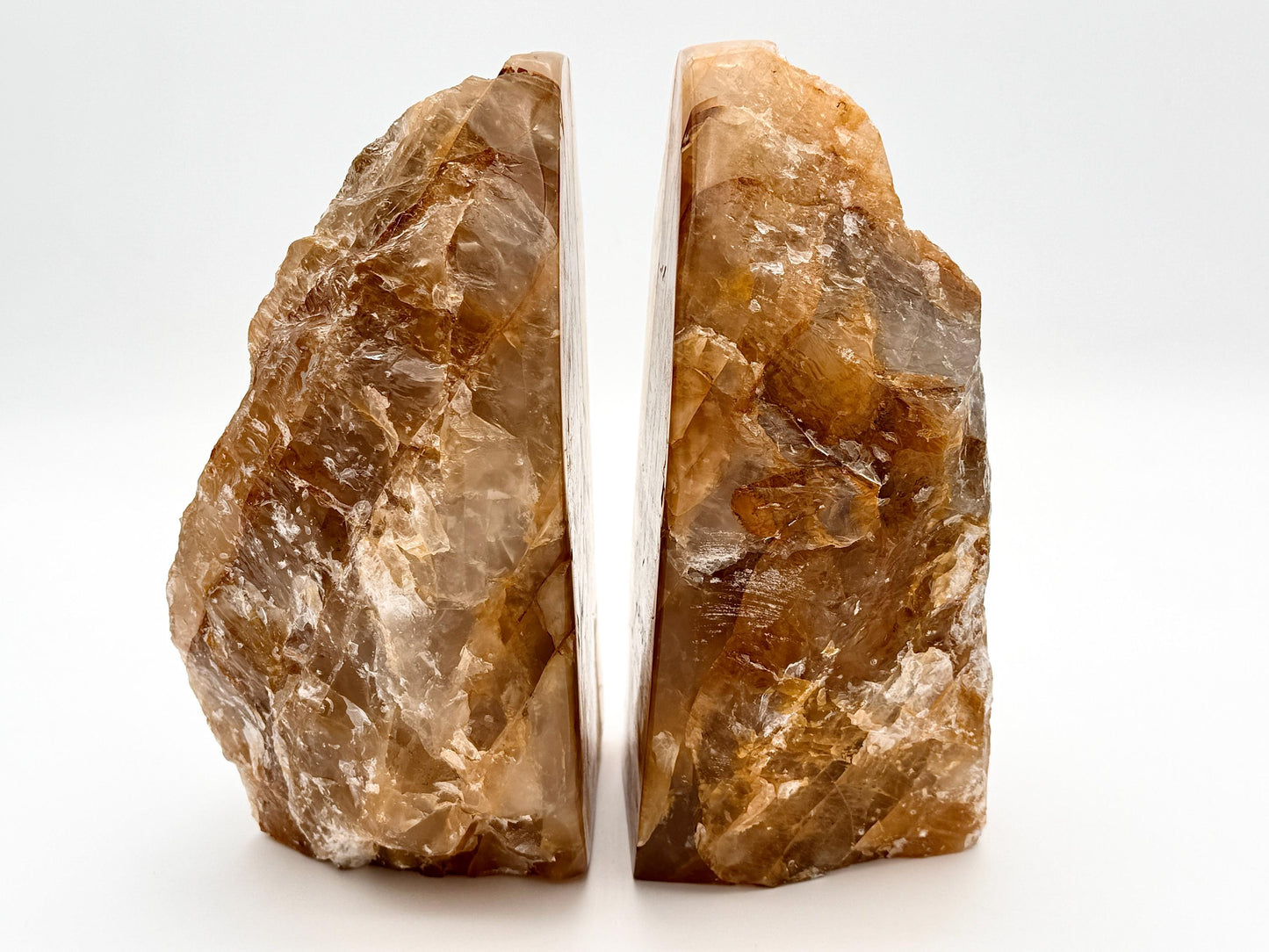 Extra Large Golden Healer Quartz Crystal Half-Polished Bookends (#DP)
