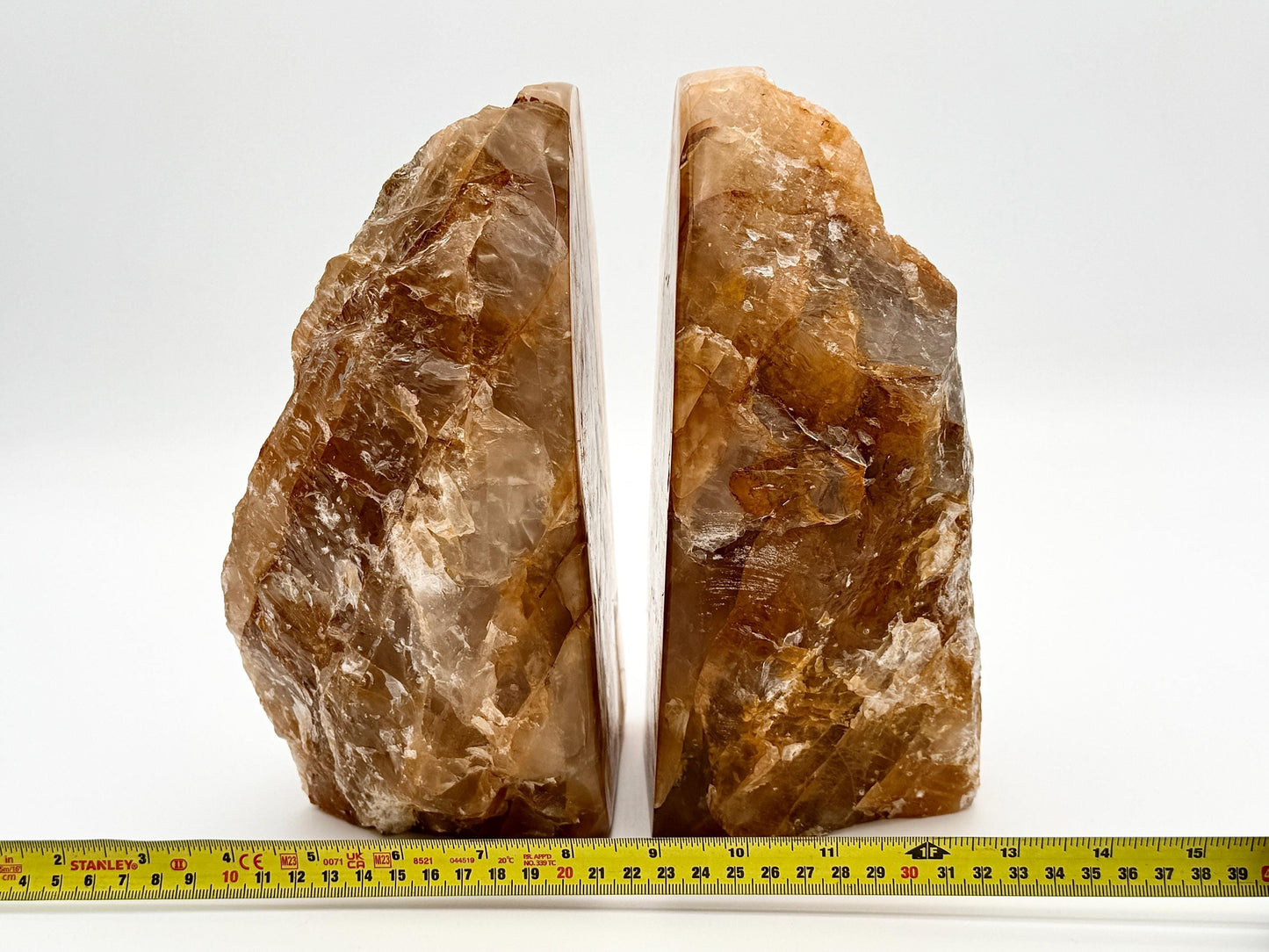 Extra Large Golden Healer Quartz Crystal Half-Polished Bookends (#DP)