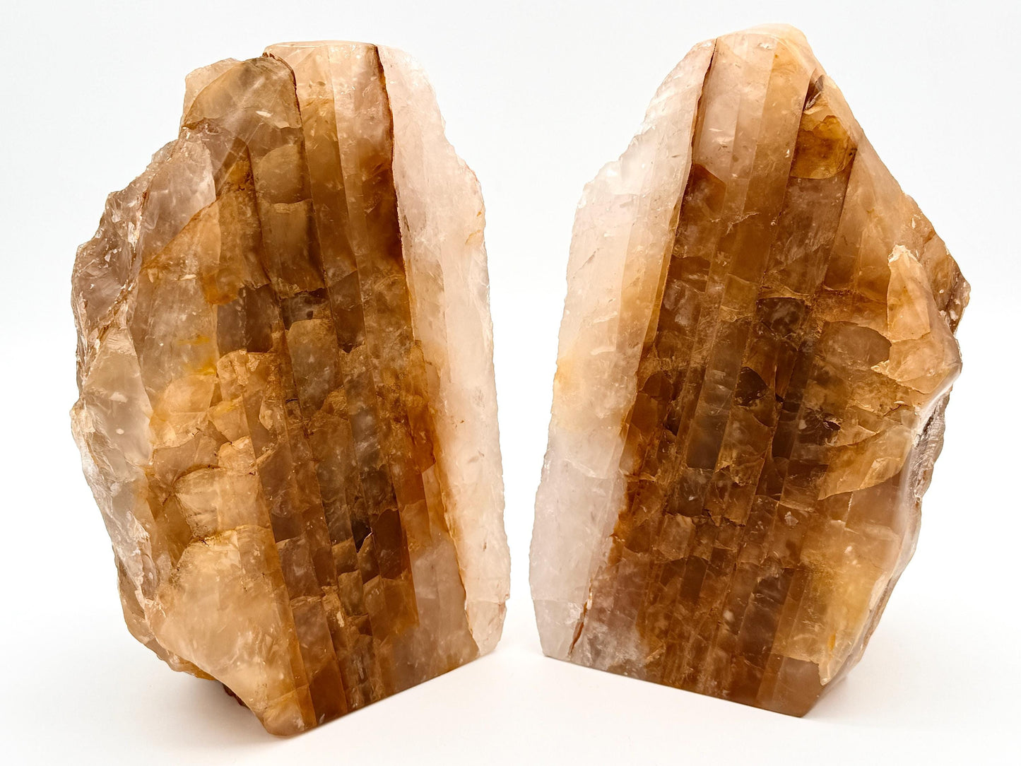 Extra Large Golden Healer Quartz Crystal Half-Polished Bookends (#DP)