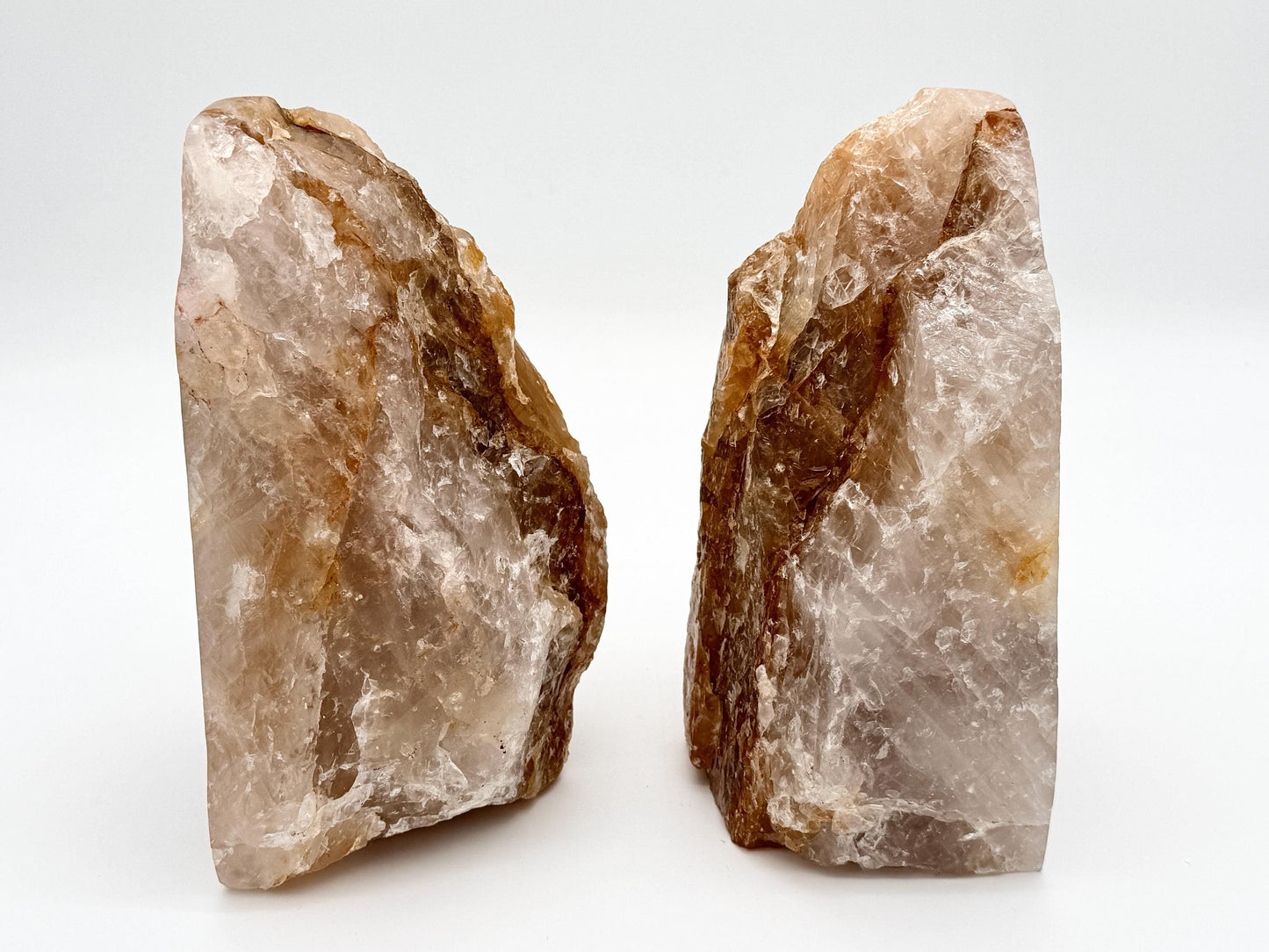 Extra Large Golden Healer Quartz Crystal Half-Polished Bookends (#DP)