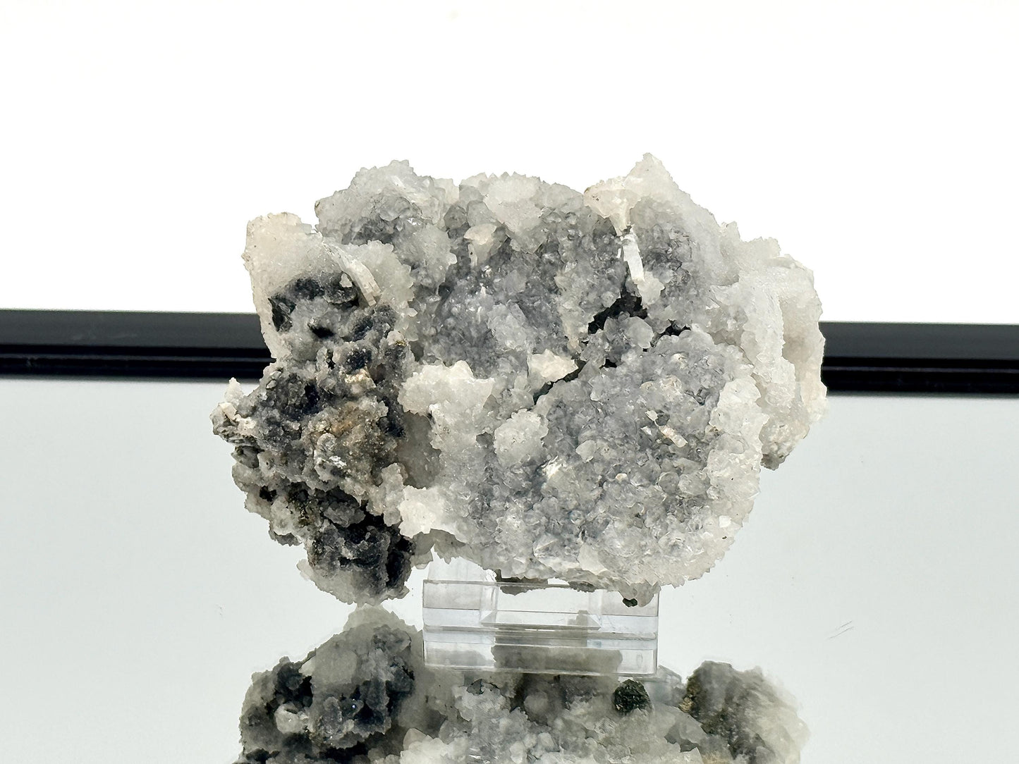 13) Blue Baryte Crystal With Baryte, Pyrite, Quartz and Galena - Morocco