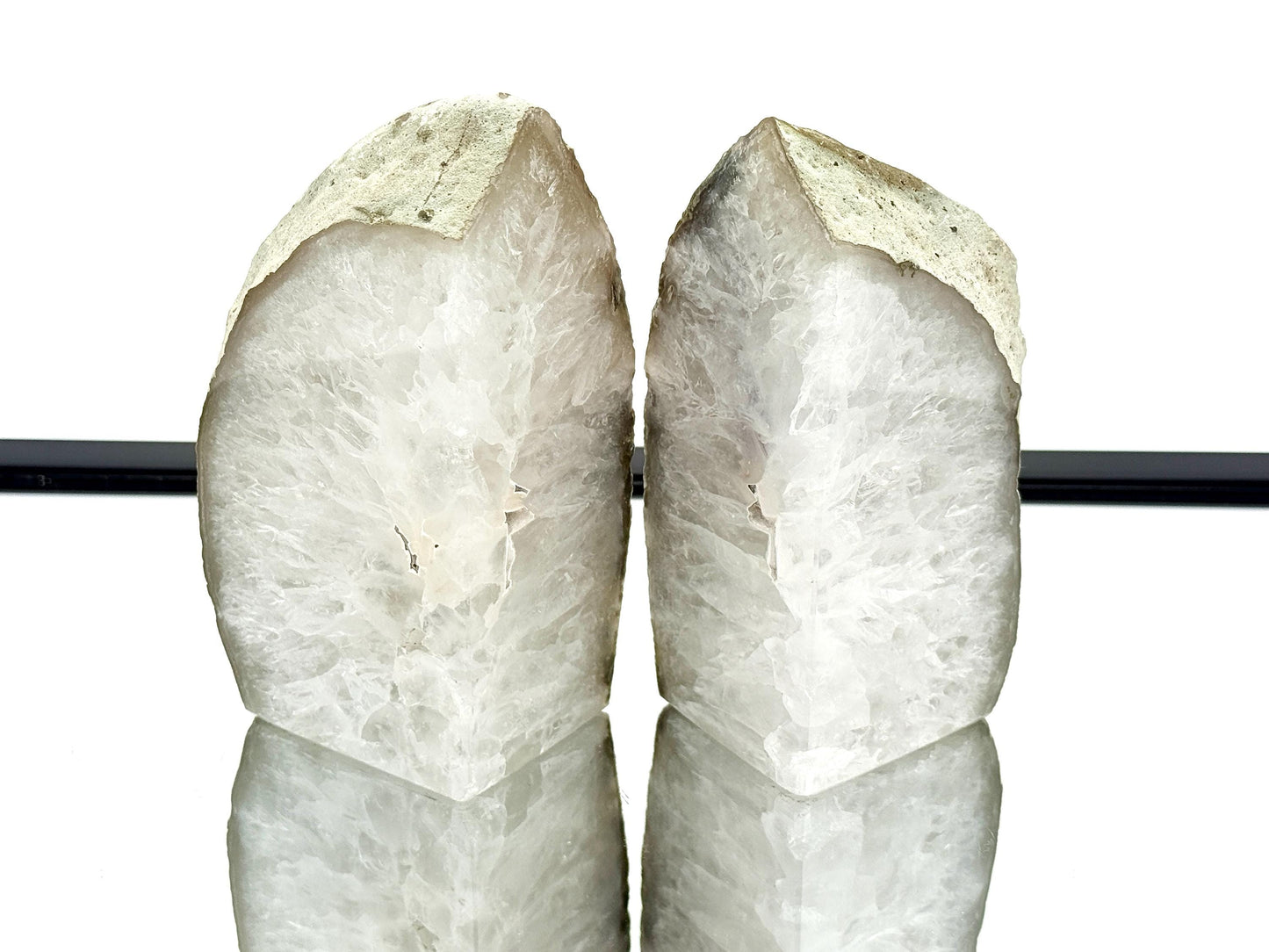 Large Agate Crystal Bookends Home Decor Office Gift Natural Agate Quartz (#58)