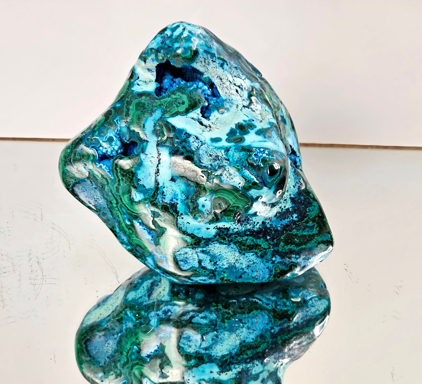 Large Malachite Chrysocolla Freeform, Malacolla Crystal, Polished Mineral Specimen (#DP)