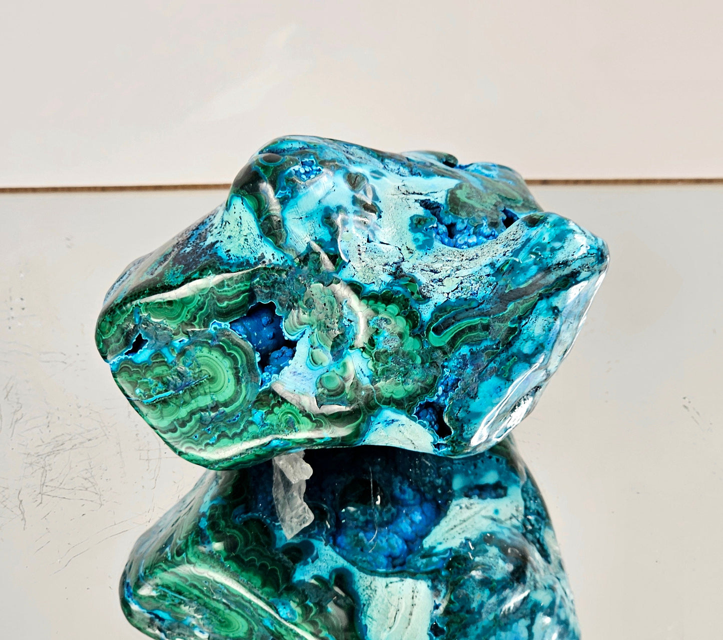 Large Malachite Chrysocolla Freeform, Malacolla Crystal, Polished Mineral Specimen (#DP)