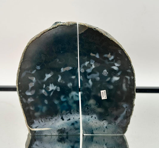 Blue Agate Crystal Bookends Home Decor Office Gift Natural Agate Quartz (#62)