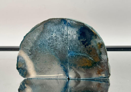 Blue Agate Crystal Bookends Home Decor Office Gift Natural Agate Quartz (#28)