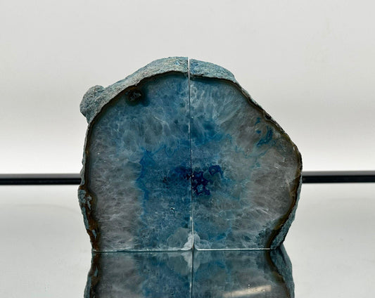 Large Blue Agate Crystal Bookends Home Decor Office Gift Natural Agate Quartz (#7)