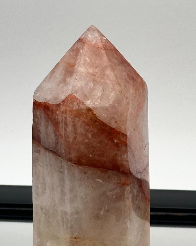 Fire Quartz Crystal Point Red Hematoid Quartz Prism | Polished Madagascar Quartz Tower #1