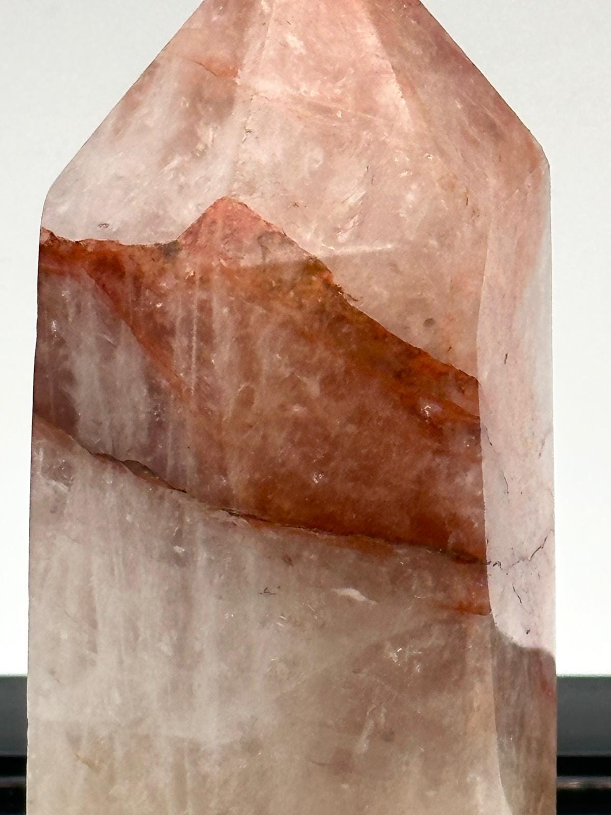 Fire Quartz Crystal Point Red Hematoid Quartz Prism | Polished Madagascar Quartz Tower #1