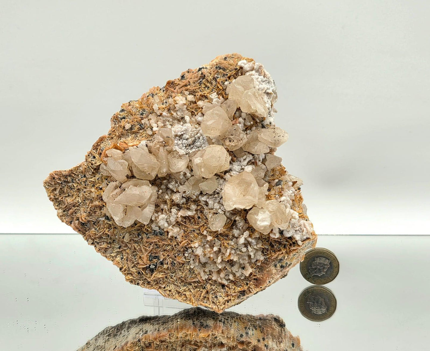 Large Cerussite on Barite Matrix 1.6kg | Moroccan Mineral Specimen | Fluorescent Crystal Cluster | Collectors Piece