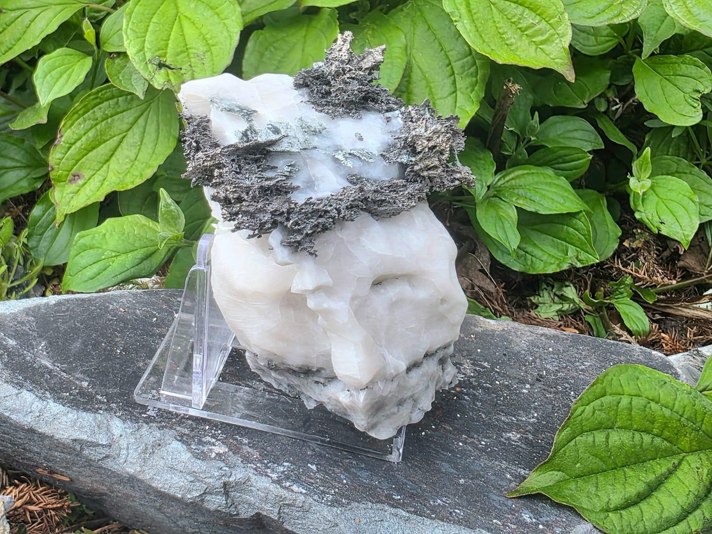 Large Native Silver Crystal On Calcite Matrix | Collectors Grade Mineral Specimen #12