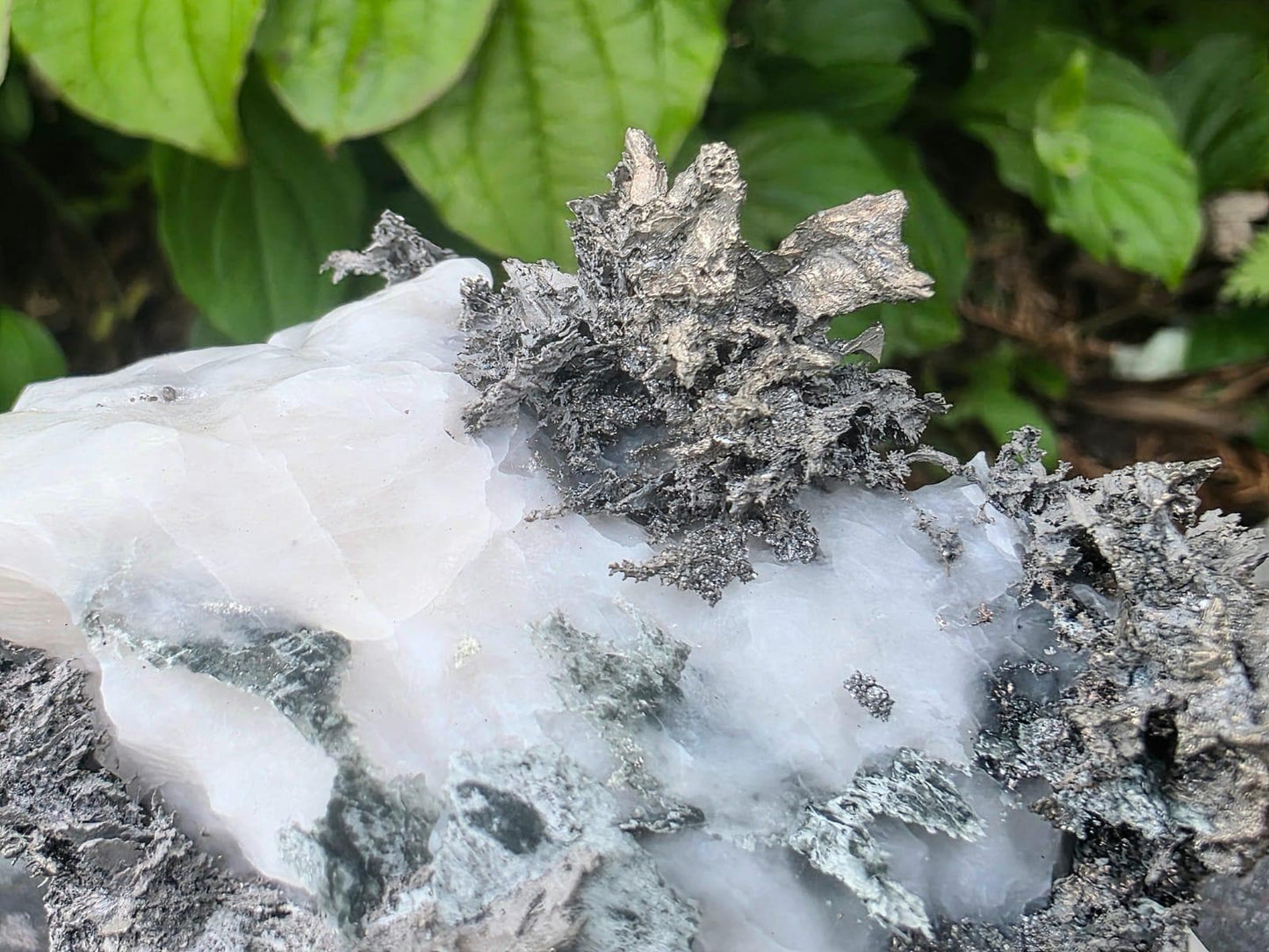 Large Native Silver Crystal On Calcite Matrix | Collectors Grade Mineral Specimen #12