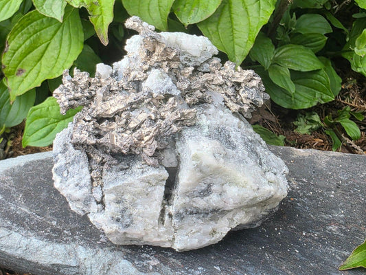 Natural Sculptural Native Silver Crystal On Calcite Matrix | Collectors Grade Mineral Specimen #11