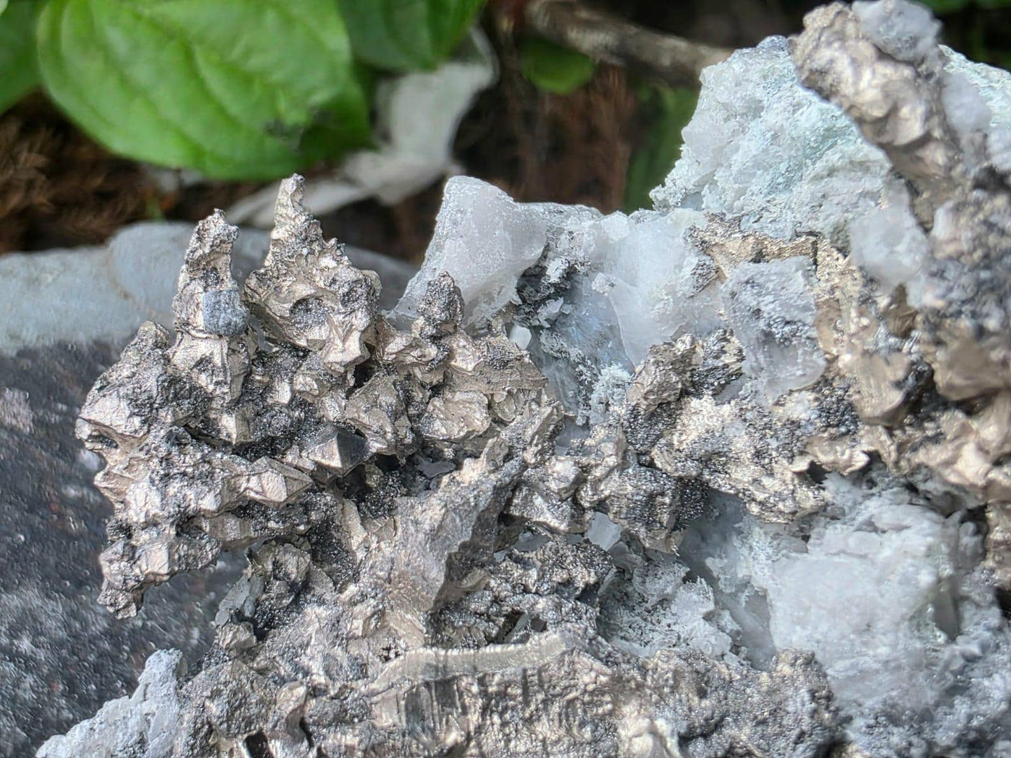 Natural Sculptural Native Silver Crystal On Calcite Matrix | Collectors Grade Mineral Specimen #11