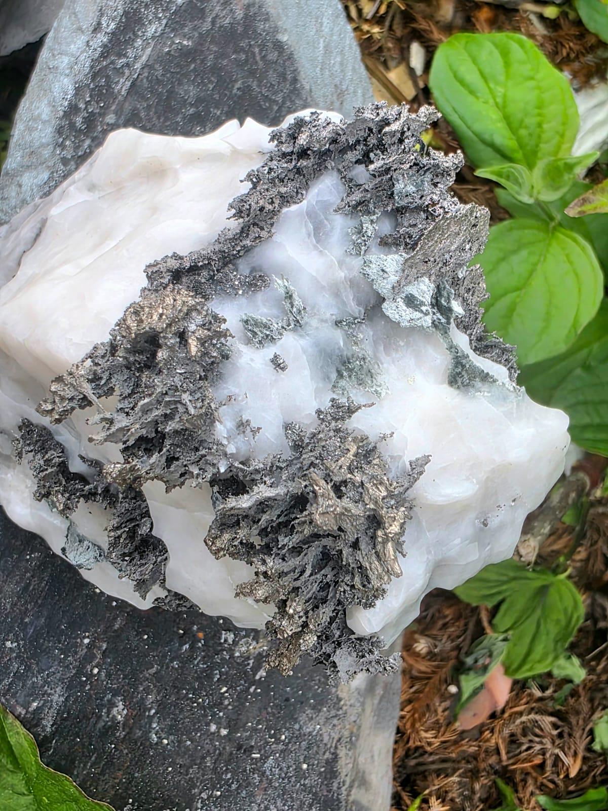 Large Native Silver Crystal On Calcite Matrix | Collectors Grade Mineral Specimen #12