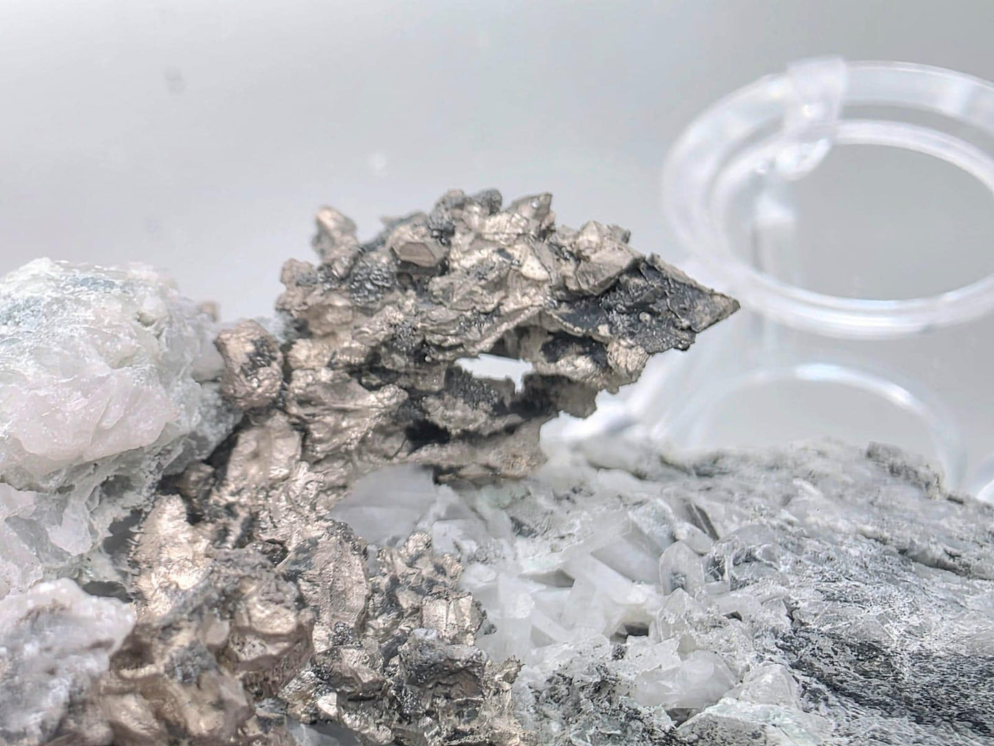Natural Sculptural Native Silver Crystal On Calcite Matrix | Collectors Grade Mineral Specimen #11